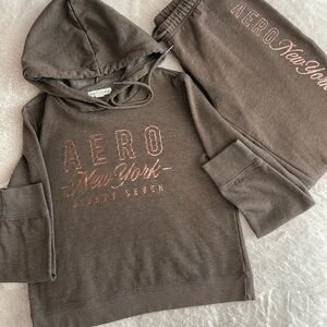 Brown Aeropostale Sweatshirt and Jogger set
